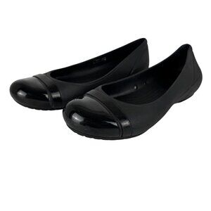 Crocs Gianna Alice Ballet Flats Shoes Black Size 7 Casual Comfort Minimalist